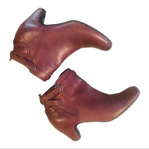 Sam Edelman Maddox Burgundy Leather Ankle Boots size 7